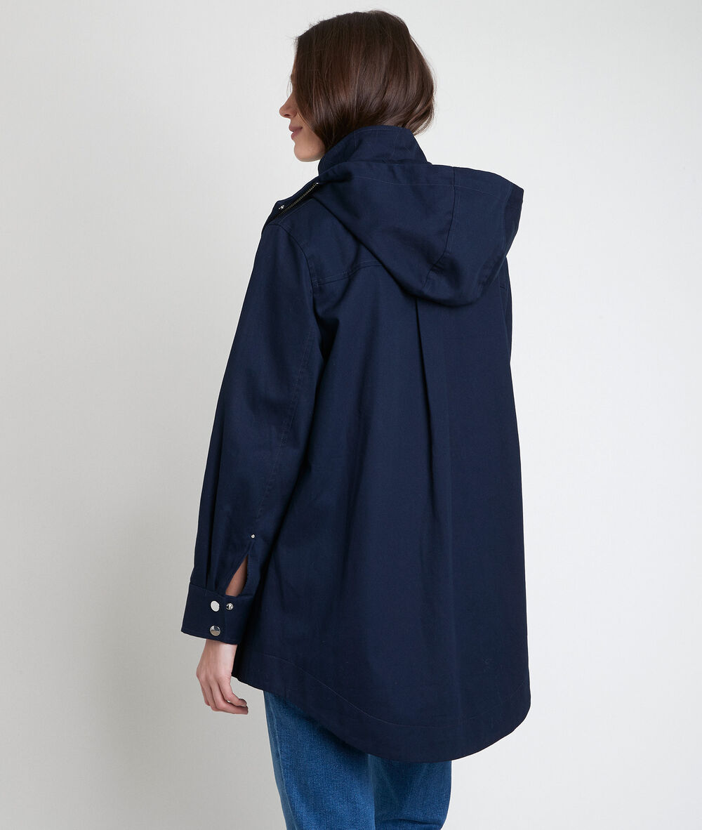 Naelia navy cotton parka marine.