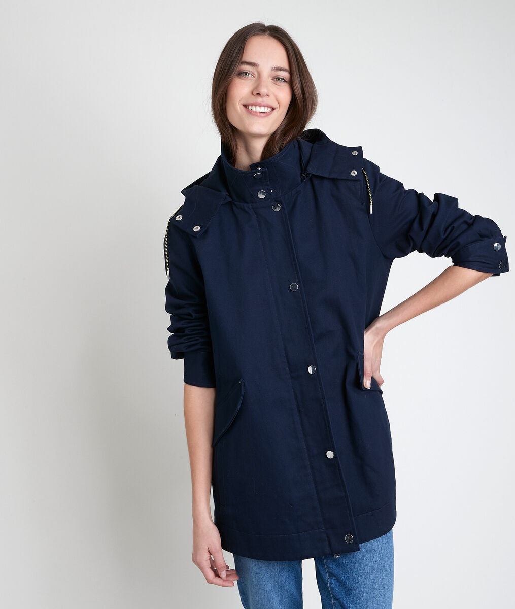 Naelia navy cotton parka | 1-2-3 Naelia navy cotton parka PhotoZ | 1-2-3