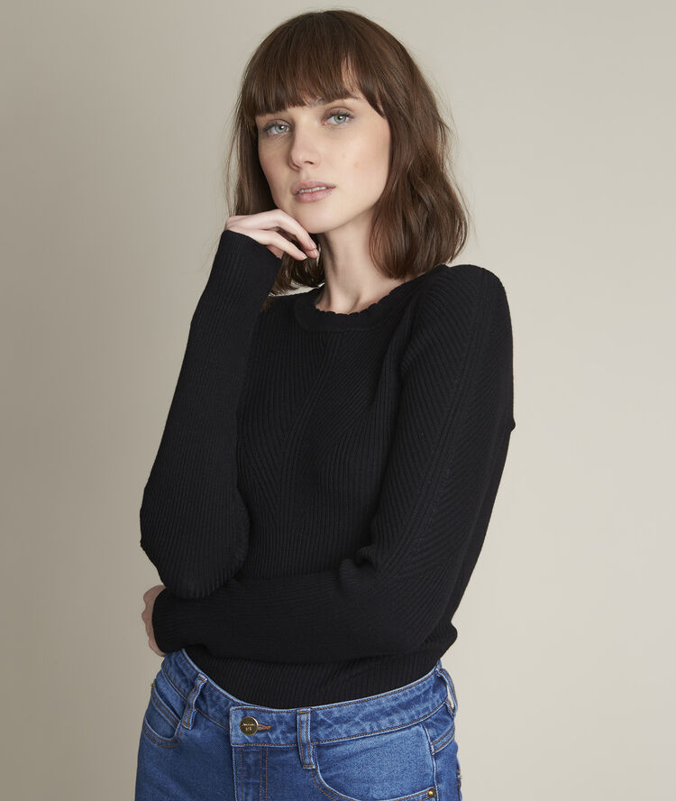 D&eacute;lice ribbed jumper black.