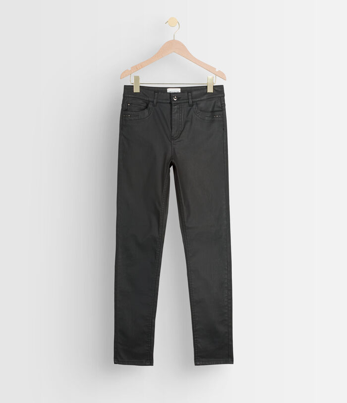 Suzy black coated-cotton slim-fit jeans PhotoZ | 1-2-3