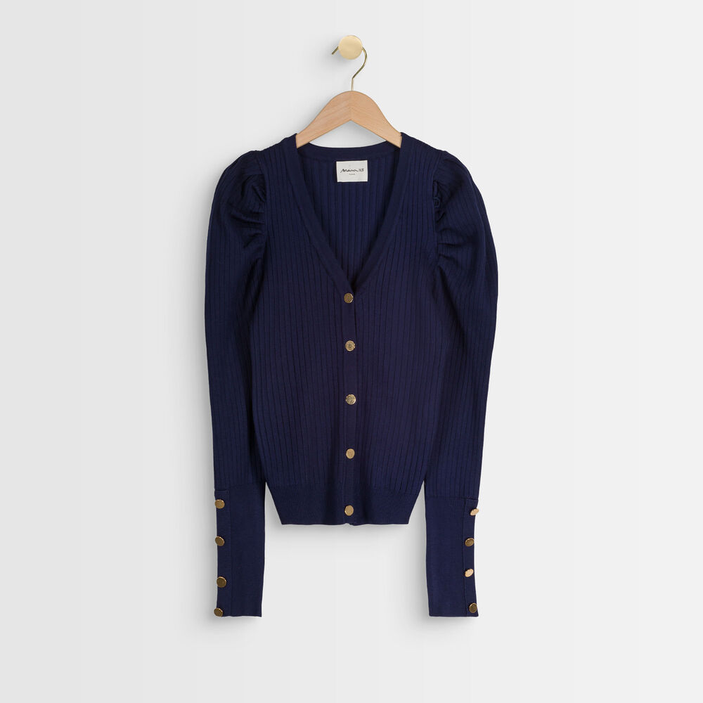 Alae ribbed cardigan encre.