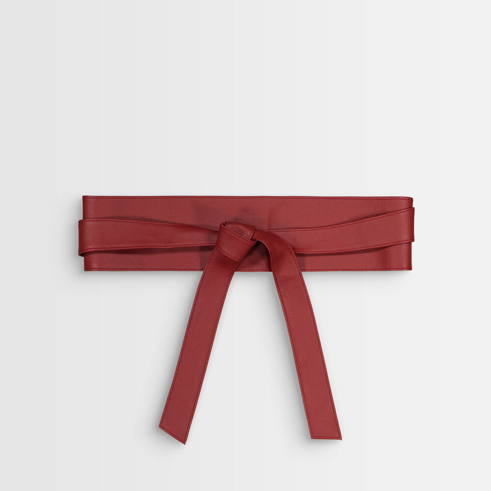 Raul burgundy leather tie belt bourgogne.
