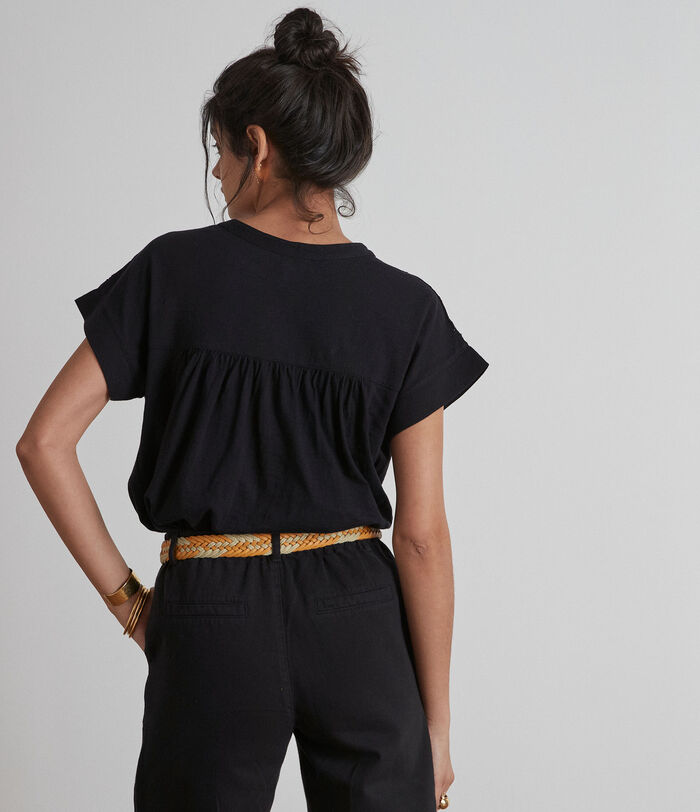 Celena black embroidered cotton blouse PhotoZ | 1-2-3
