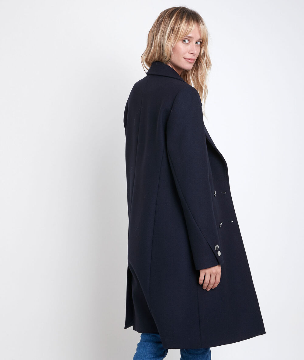 Jeff long wool coat marine.