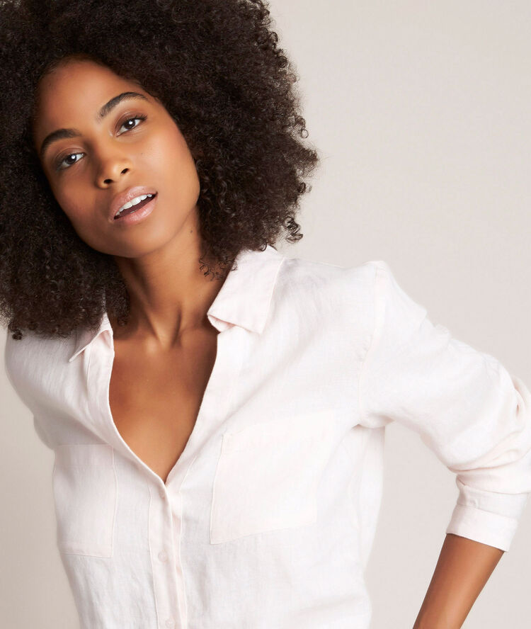 Evolie nude linen shirt nude.