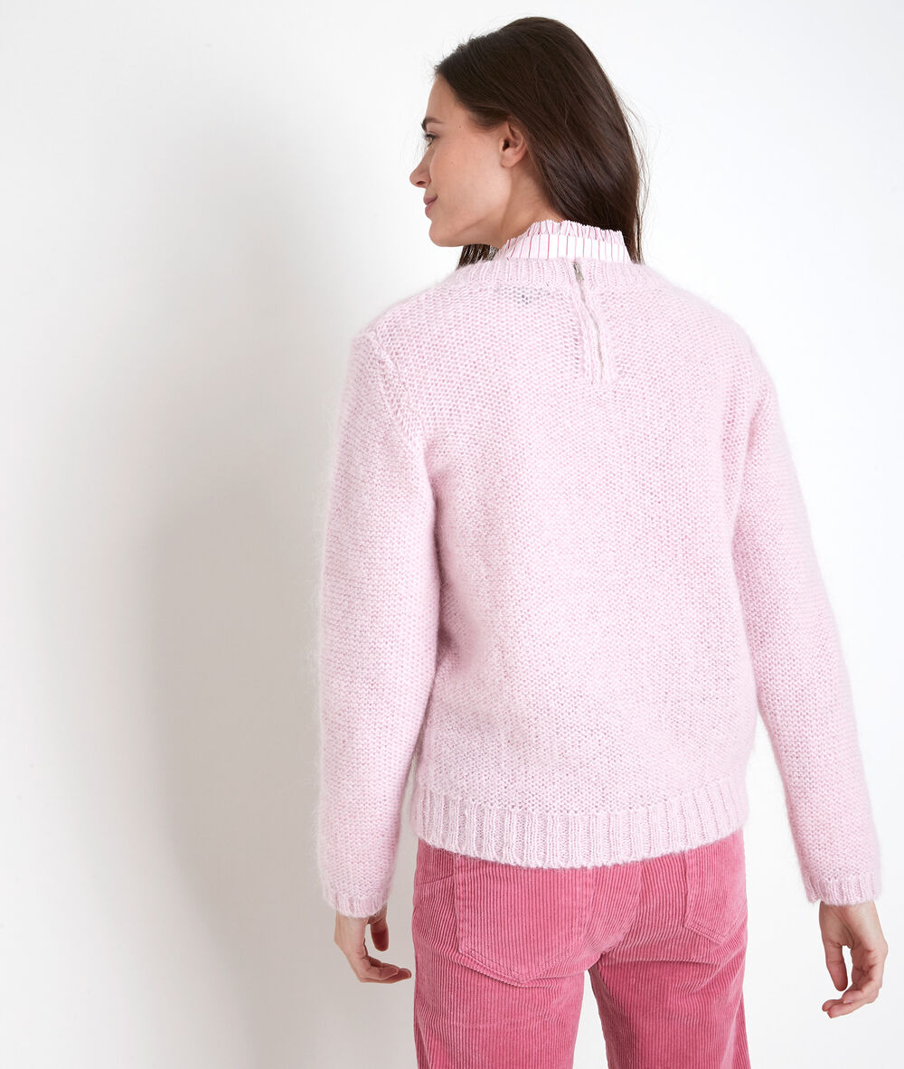 Alabama powder pink mohair blend jumper poudre.