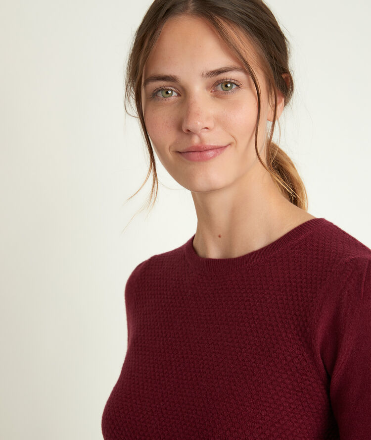 Rimel bordeaux honeycomb pullover bordeaux.