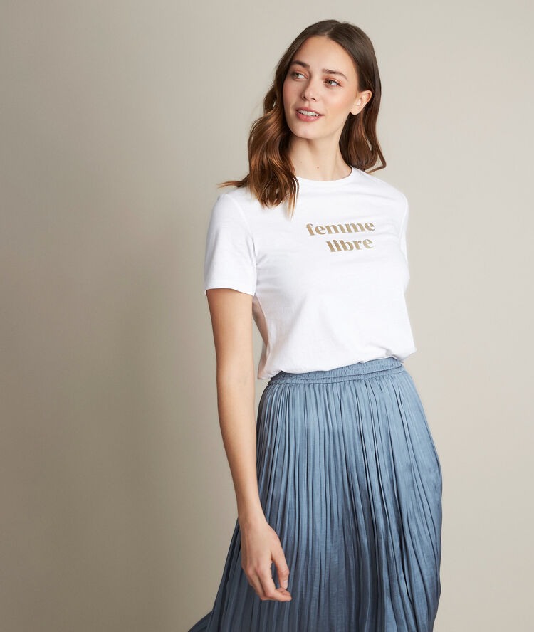 Rania screen-print t-shirt ecru.