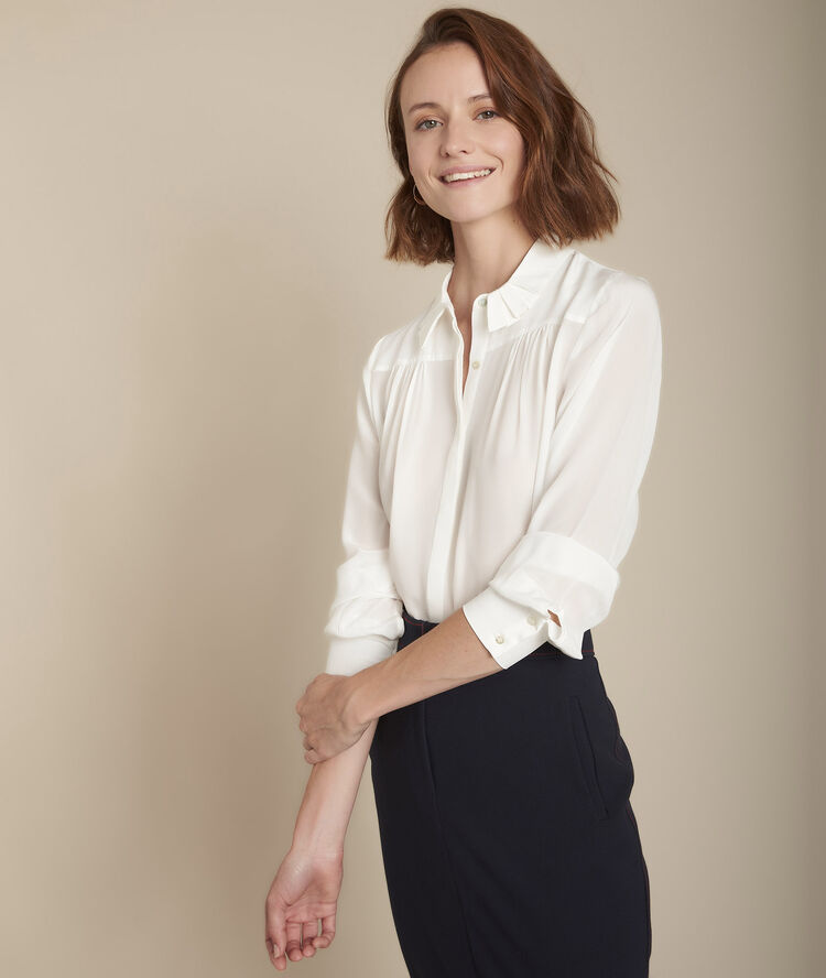 Maria ecru silk blouse ecru.