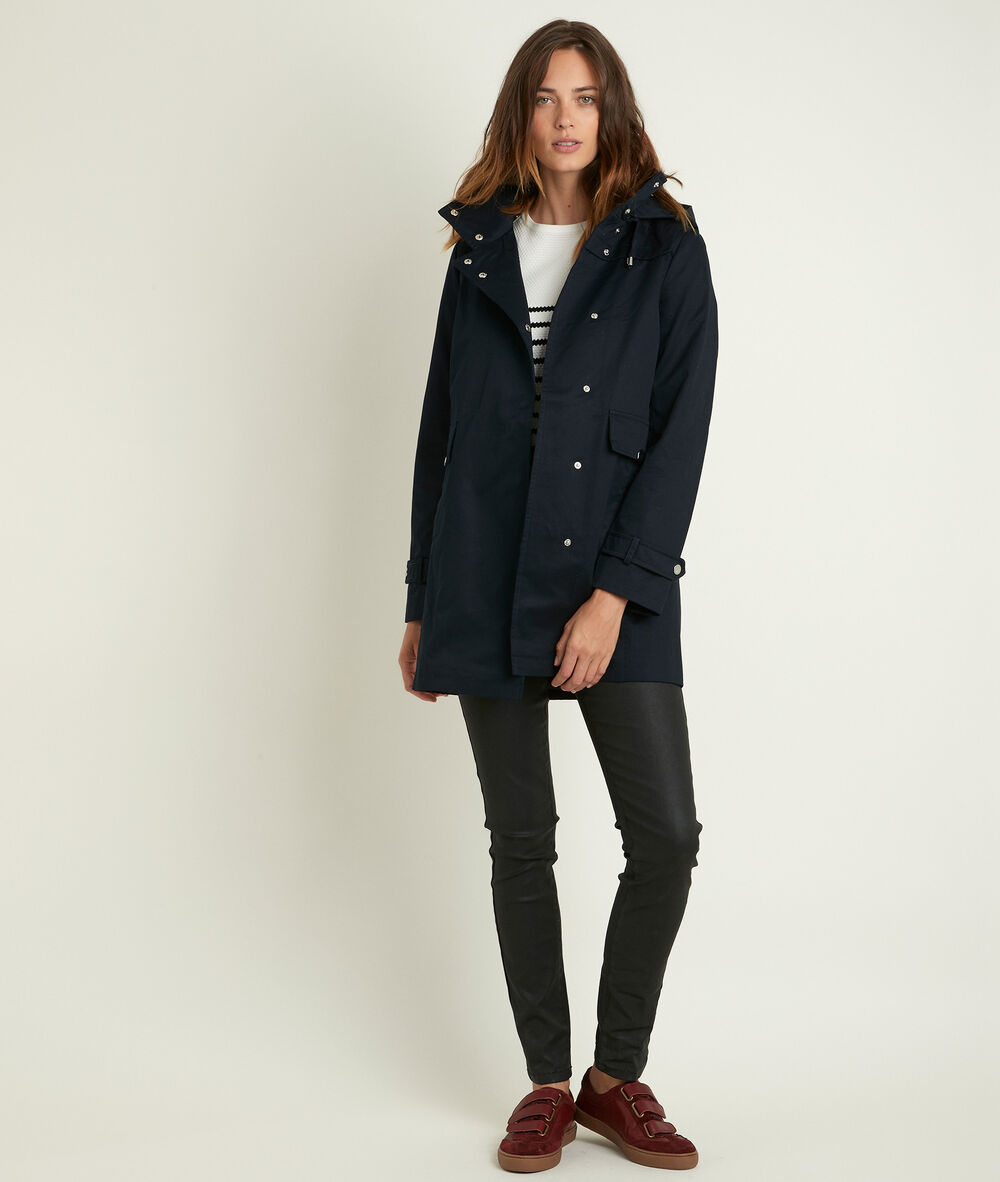 Sunko navy blue hooded parka marine.