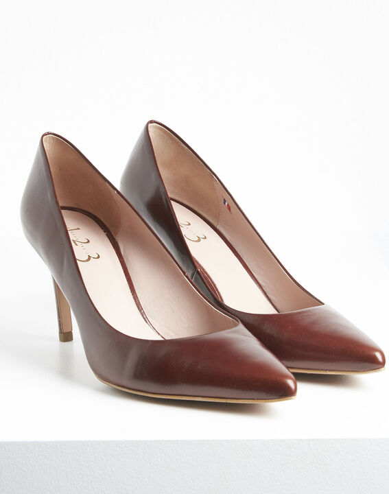 Kelly pointed toe high heels in brown leather | 1-2-3 Kelly pointed toe high heels in brown leather PhotoZ | 1-2-3