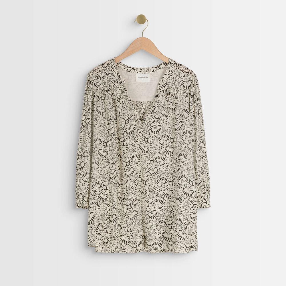 Elsa ecru floral print blouse ecru.