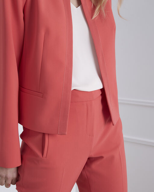 Charme coral microfibre and grosgrain jacket coral.