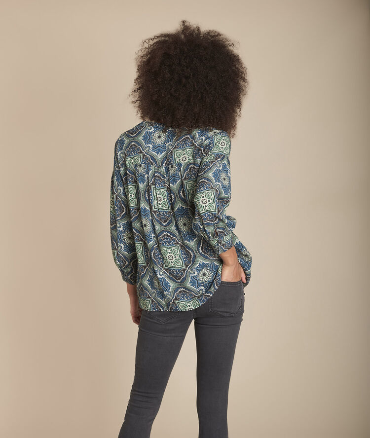 Marlene navy floral print blouse navy.