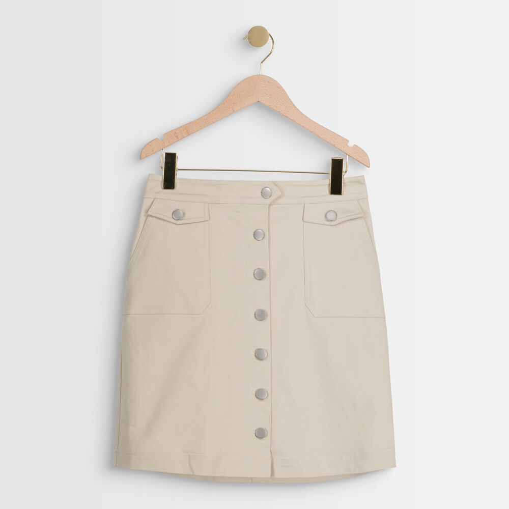 Ambra beige buttoned skirt beige.
