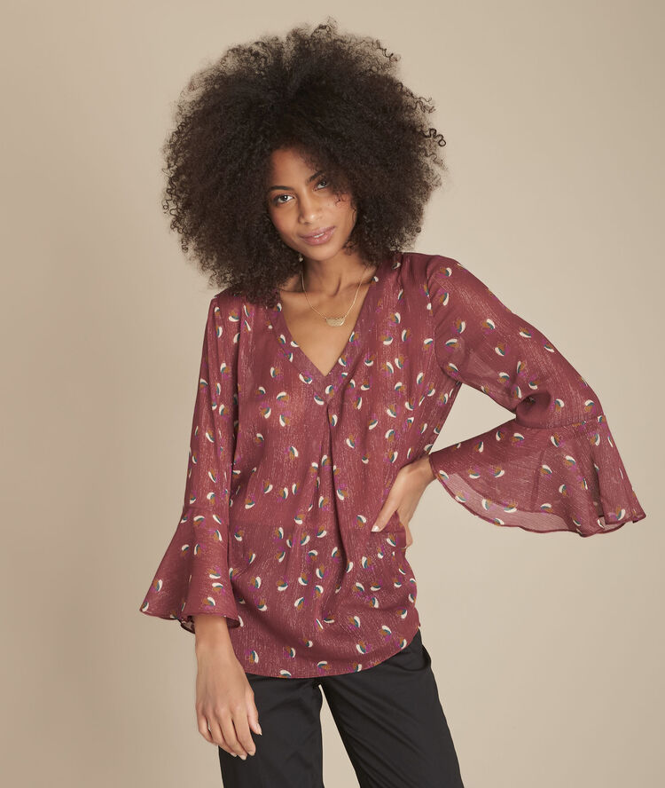 Munich purple printed blouse purple.