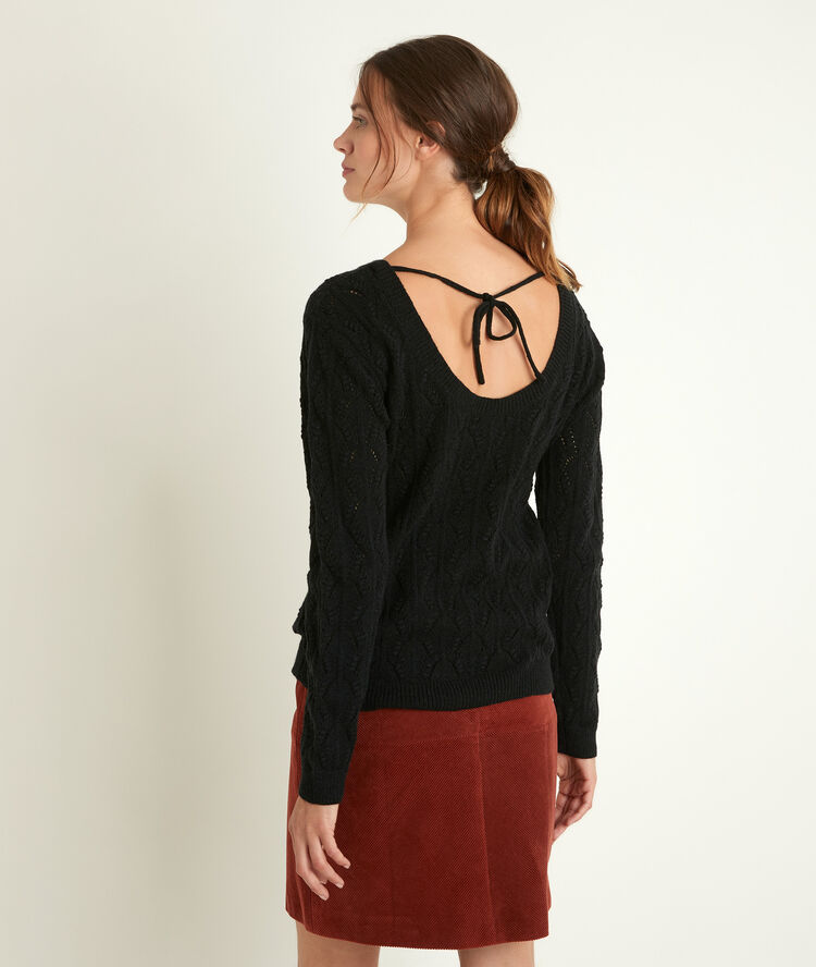 Russel openwork black pullover noir.