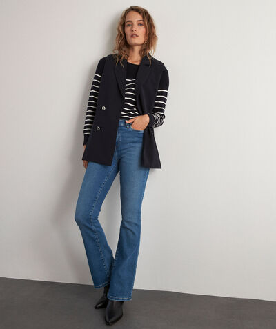 PAMELA flared used-look stonewashed organic cotton jeans   PhotoZ | 1-2-3