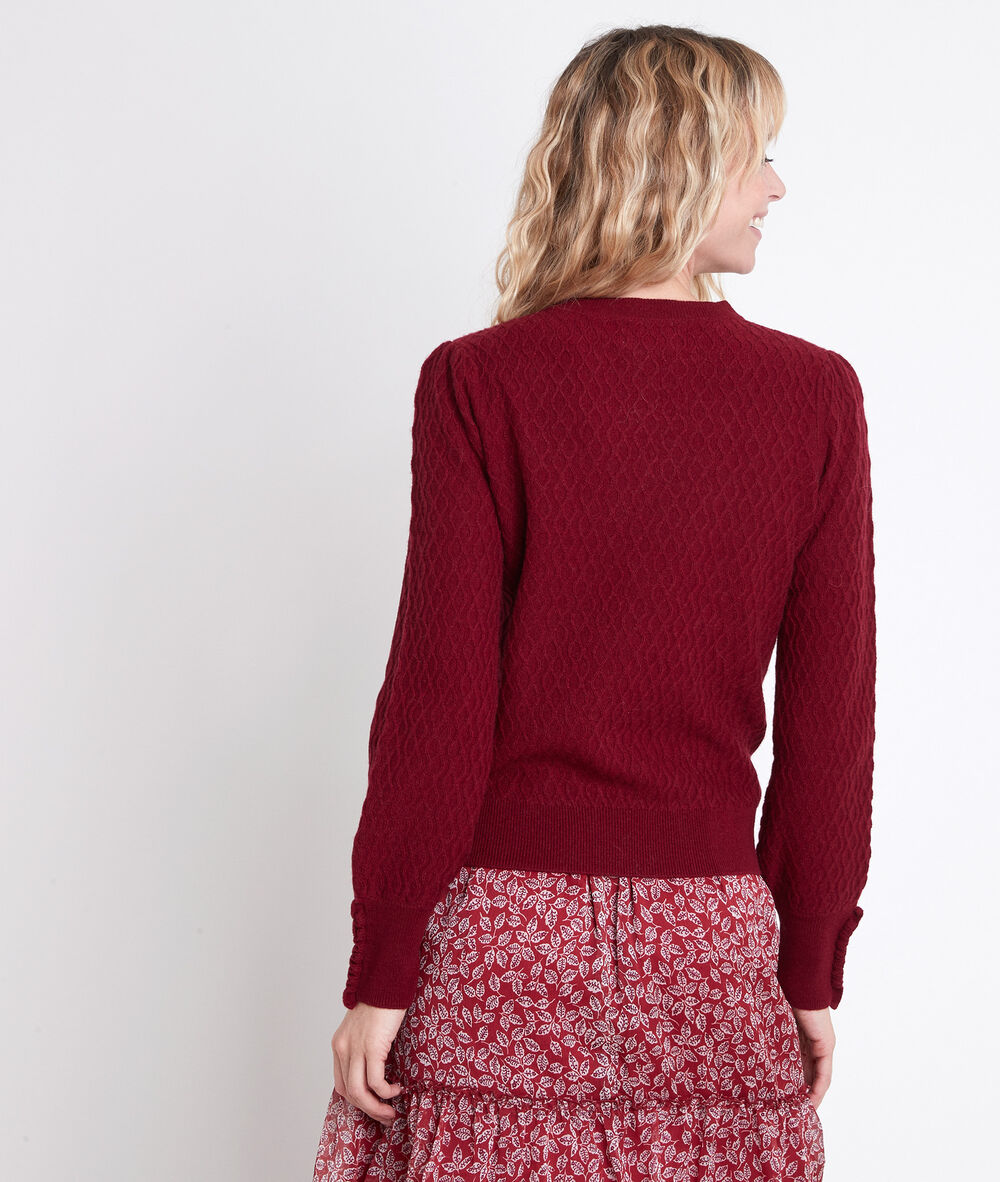 Alana red wool and cashmere jumper bourgogne.
