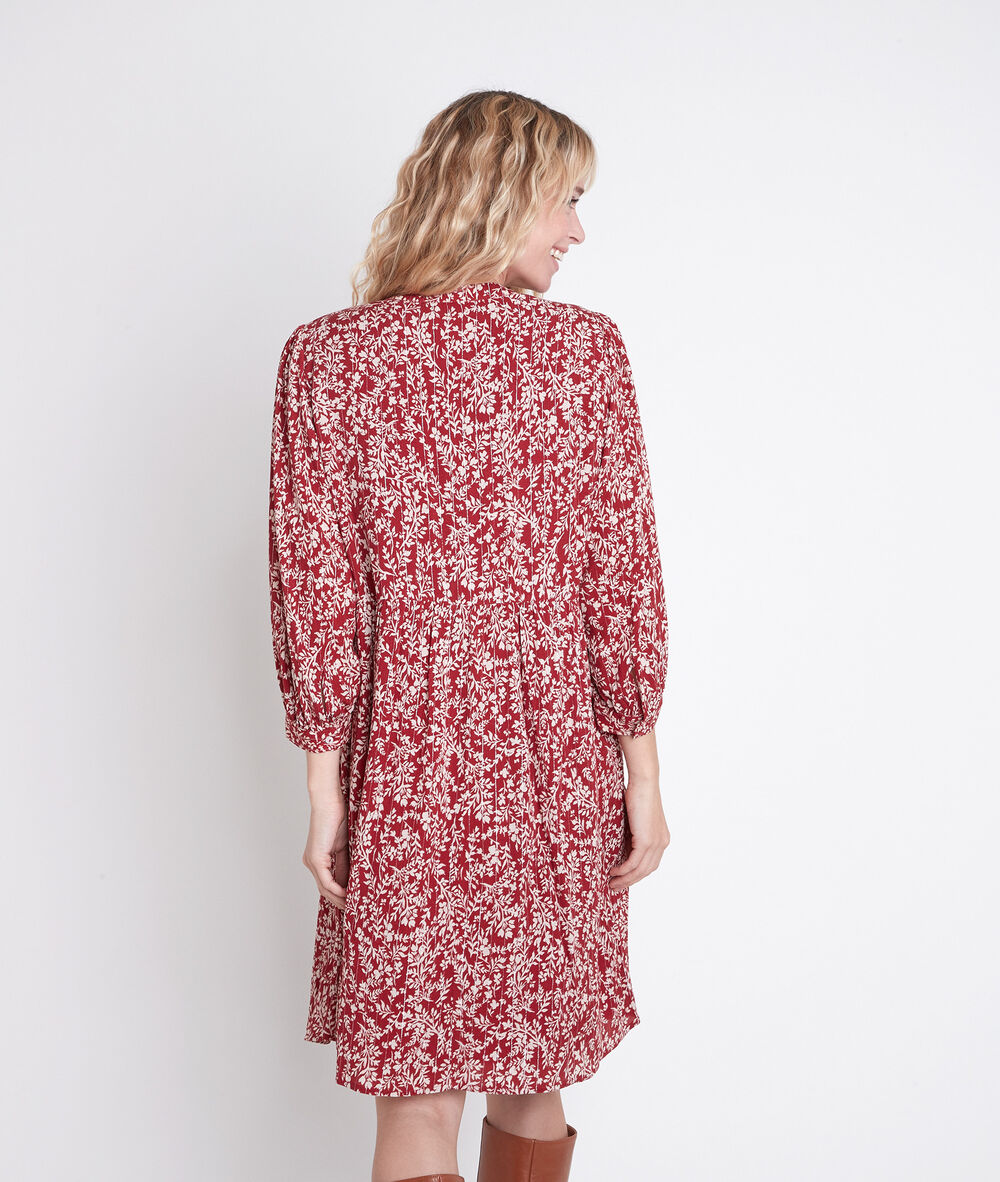 Calypso red printed dress bourgogne.