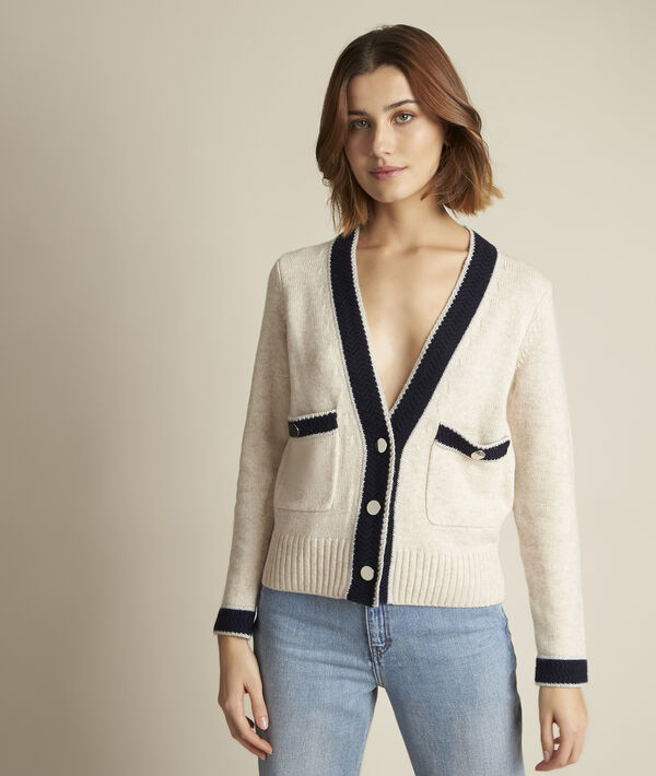 Fontainebleau ecru-coloured cardigan | 1-2-3 Fontainebleau ecru-coloured cardigan PhotoZ | 1-2-3