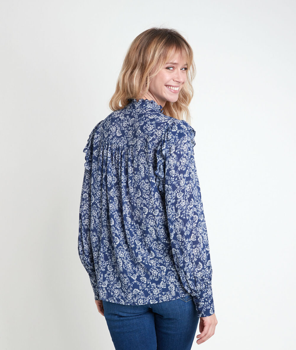 Themis navy print blouse marine.