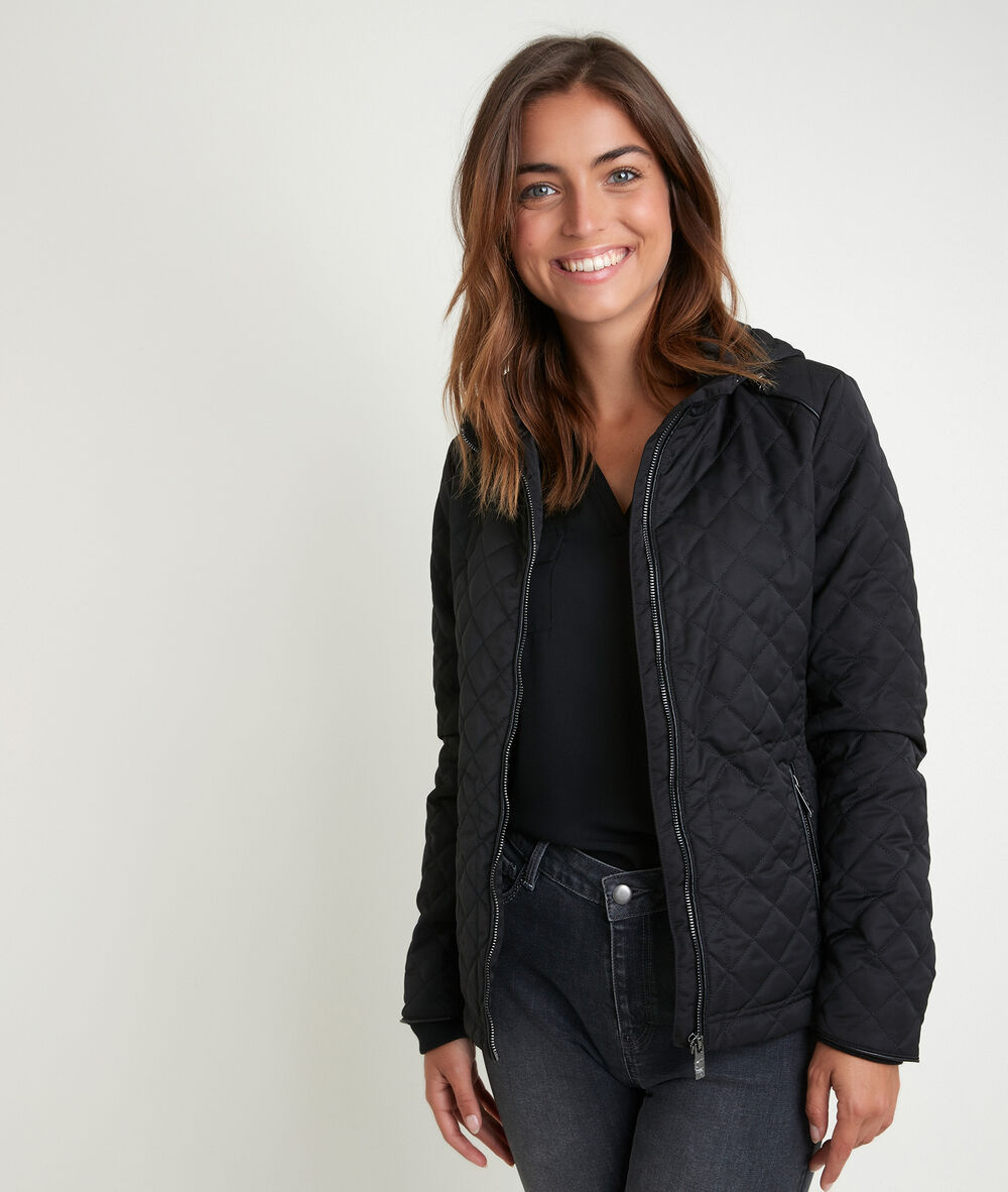 Quathy black hooded parka noir.