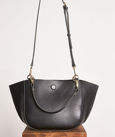 Emilie medium black leather half-moon bag PhotoZ | 1-2-3