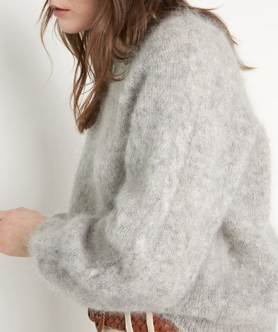 Tasha oversized jumper in grey-marl mohair   PhotoZ | 1-2-3