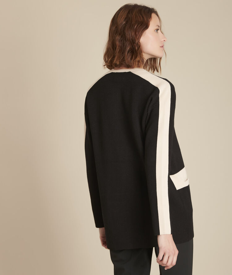 Feerie two-tone knitted jacket black.