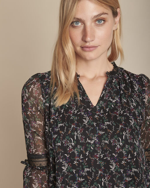 Inka floral print black dress (2) - Maison 123