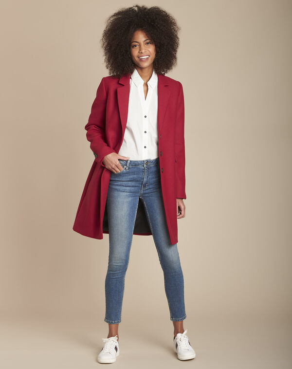 Mauranne white poplin blouse with contrasting braid details white.