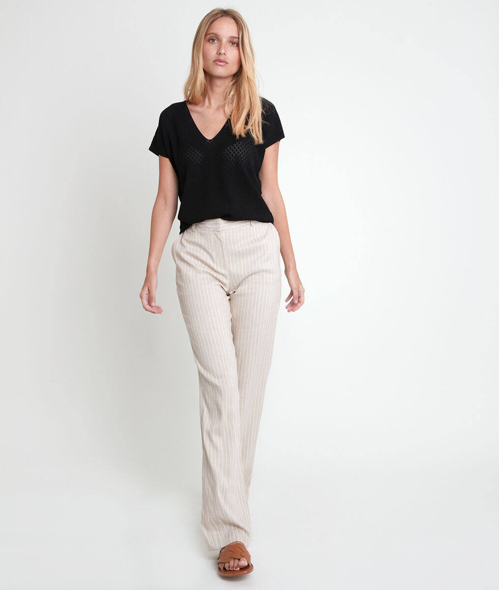 Aline black openwork Ecovero® viscose pullover | 1-2-3 Aline black openwork Ecovero® viscose pullover PhotoZ | 1-2-3