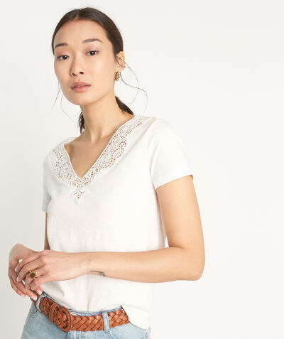 Melodie white cotton and lace T-shirt  PhotoZ | 1-2-3