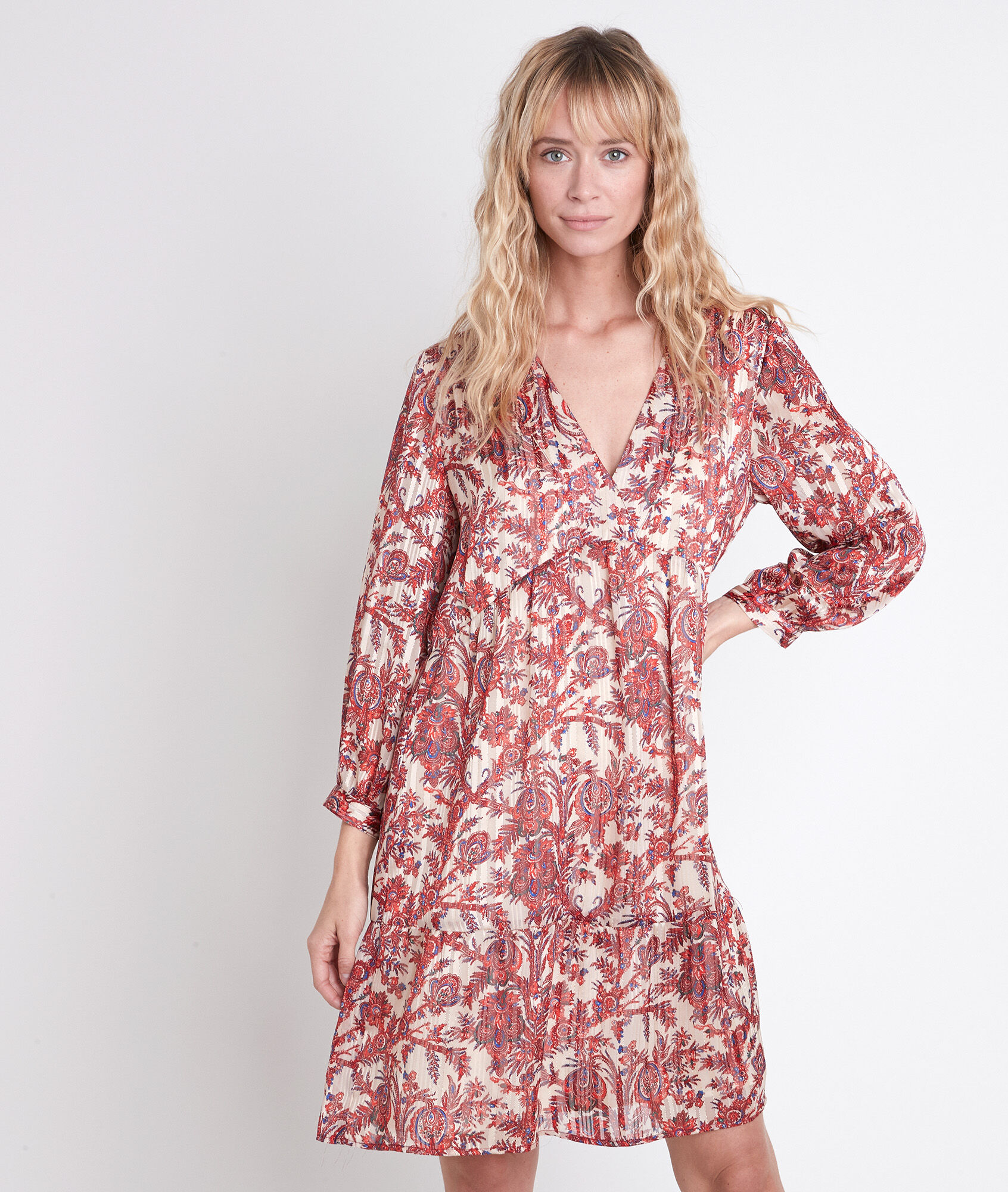 boho dress red