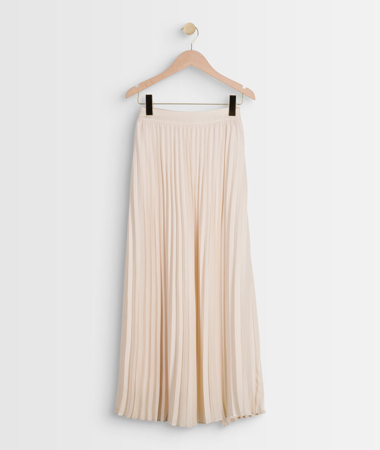 Gina pleated maxi skirt nude.
