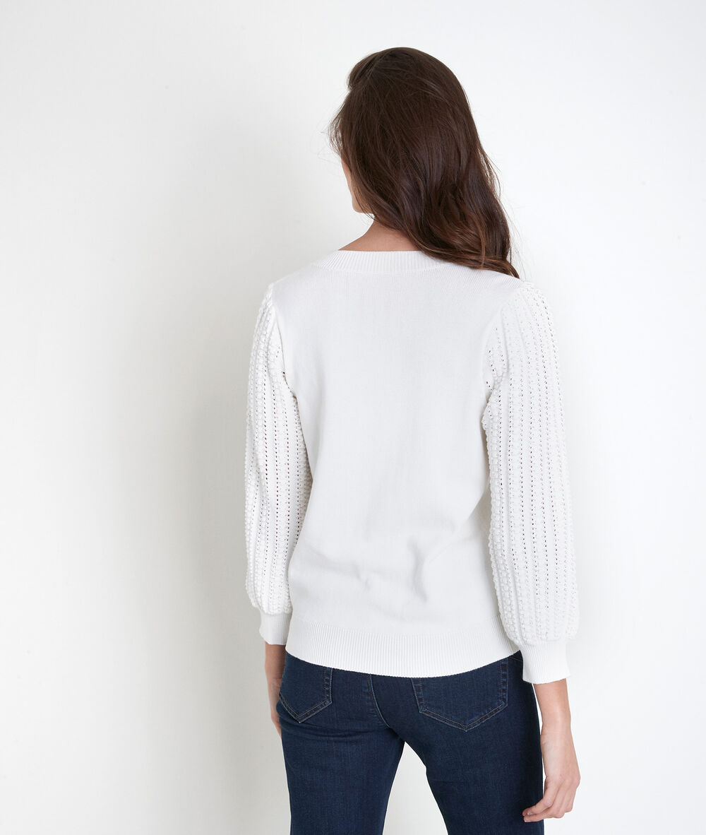 Aube ecru decorative knit jumper ecru.