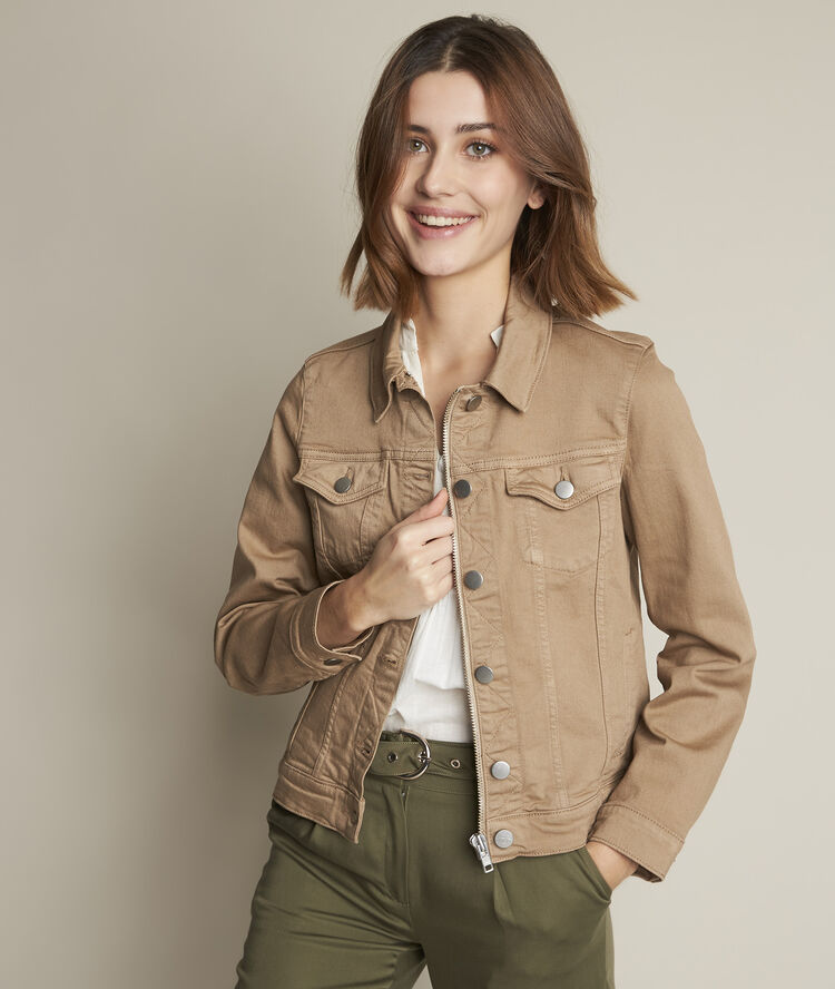 Clem havana brown denim jacket camel.