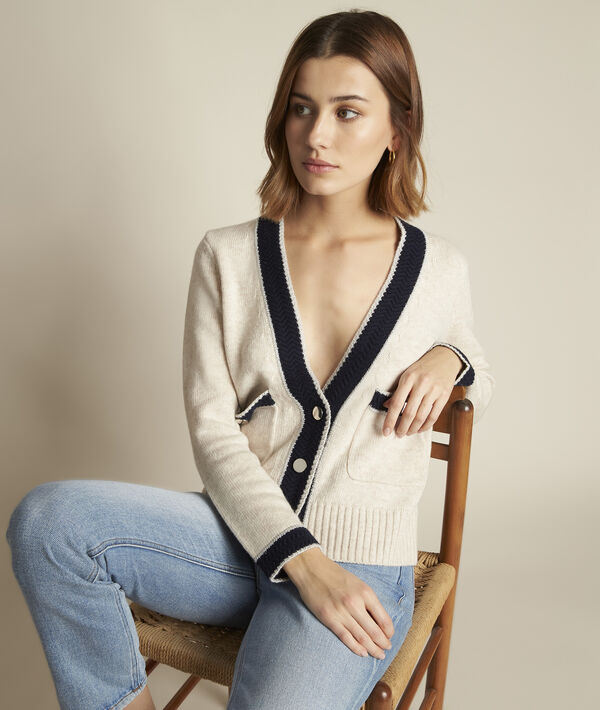 Fontainebleau ecru-coloured cardigan | 1-2-3 Fontainebleau ecru-coloured cardigan PhotoZ | 1-2-3