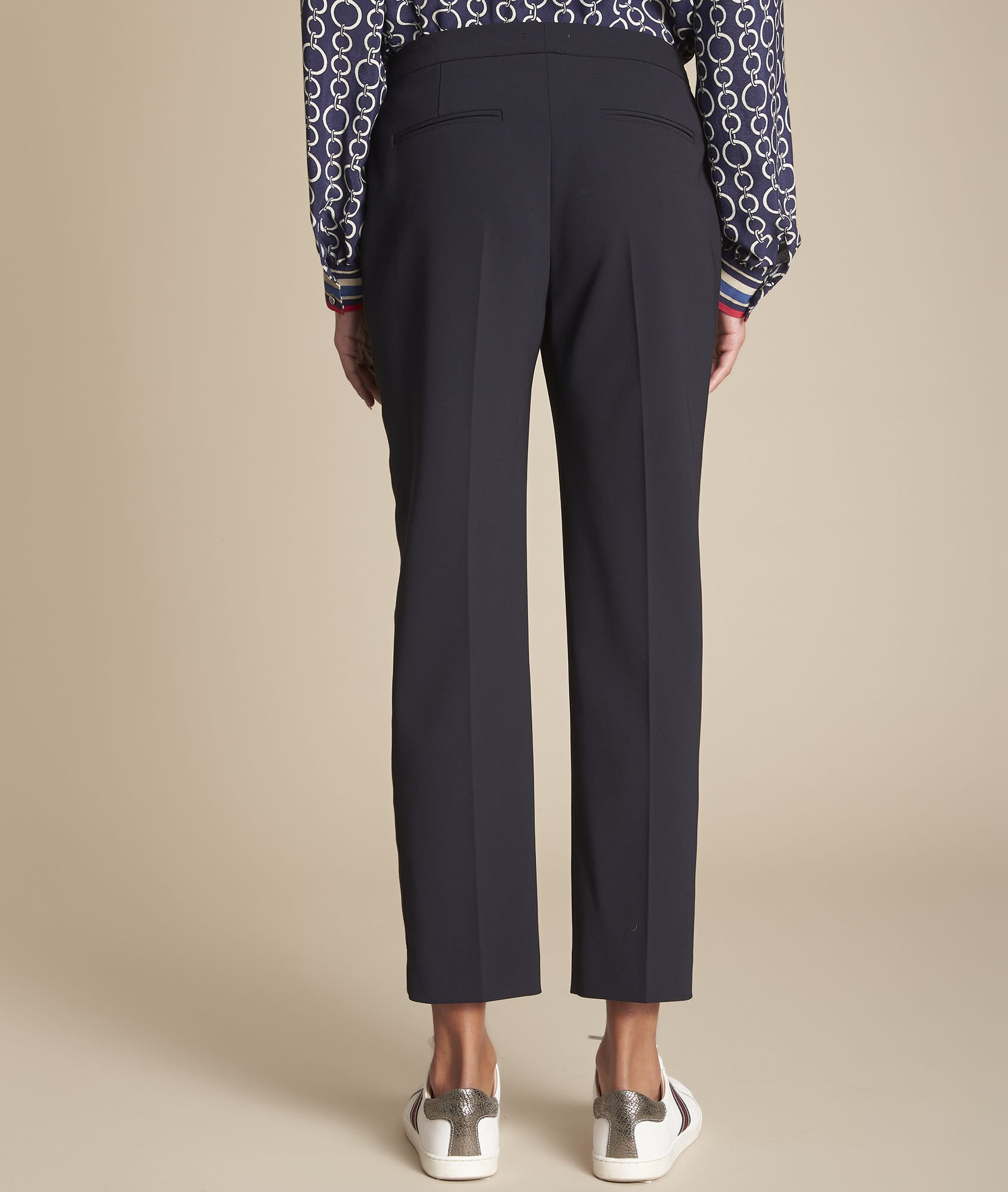 womens navy cigarette trousers