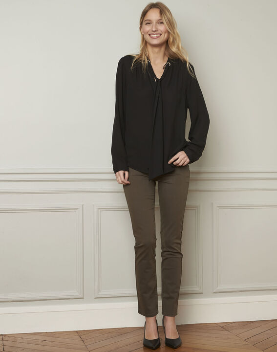 Vendome khaki slim-cut 7/8-length cotton jeans | 1-2-3 Vendome khaki slim-cut 7/8-length cotton jeans PhotoZ | 1-2-3