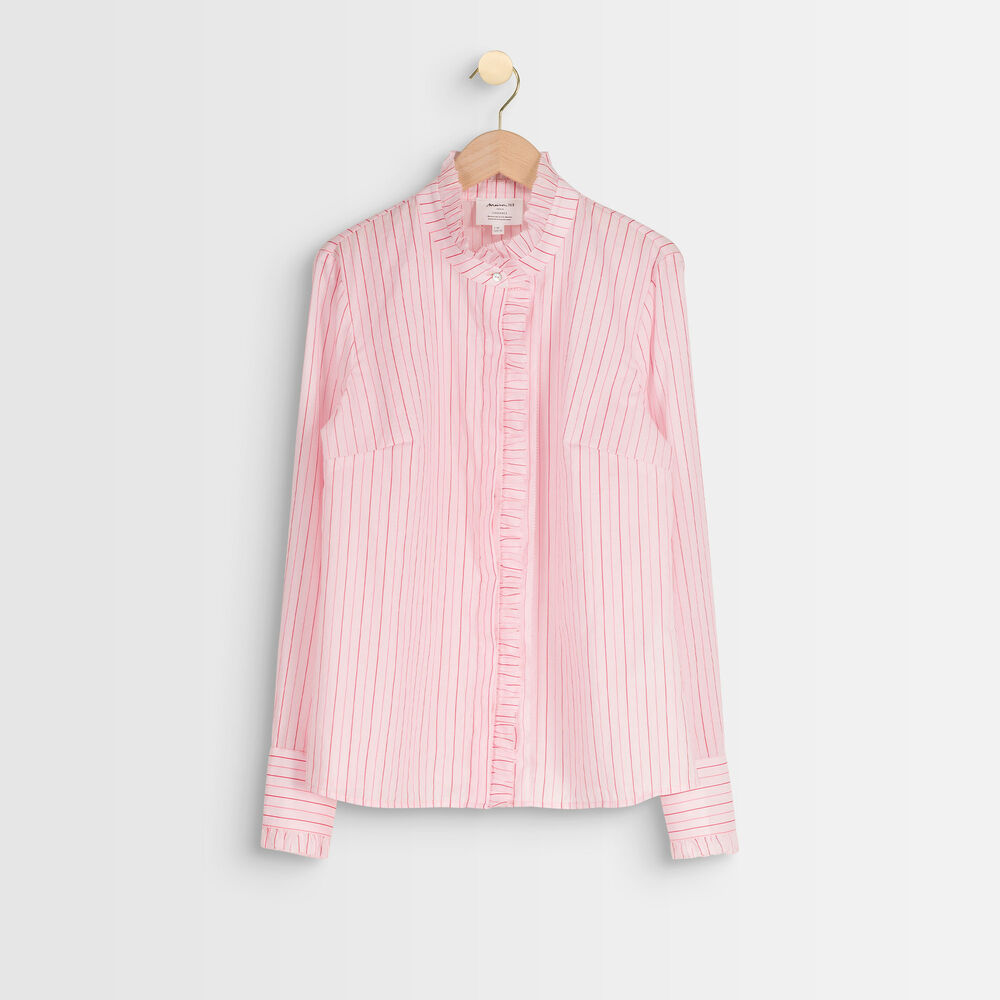 Tonia striped powder pink shirt poudre.