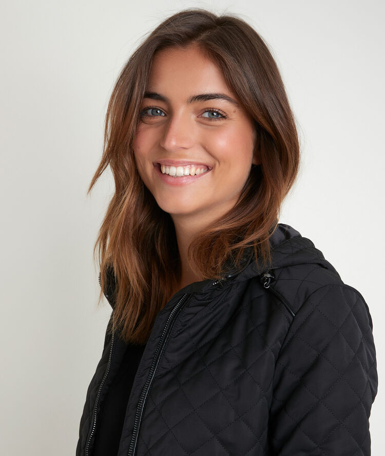 Quathy black hooded parka noir.