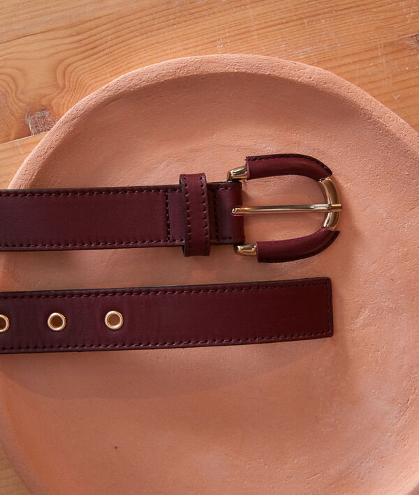 Eleonore bordeaux leather belt | 1-2-3 Eleonore bordeaux leather belt PhotoZ | 1-2-3