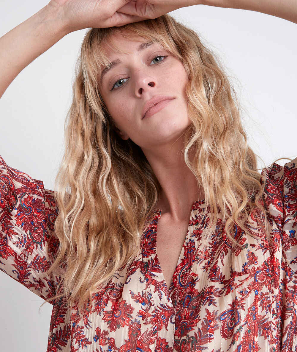 Elsa red printed blouse rouge.
