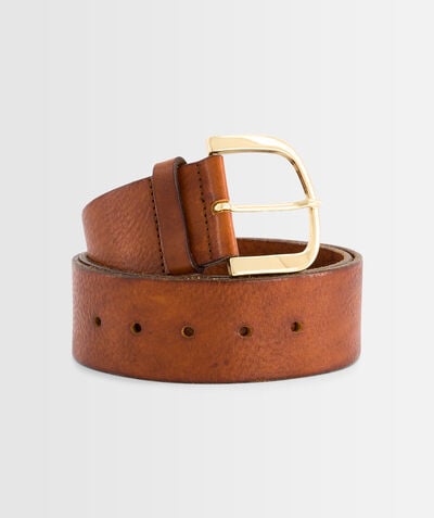 Estelle wide terracotta leather belt with chunky buckle  PhotoZ | 1-2-3