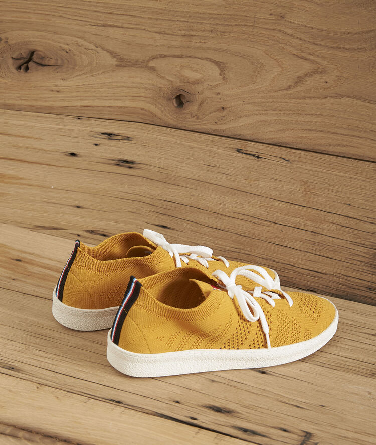 Ector yellow knitted trainers buttercup.