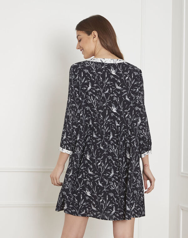 Loelie black floral print dress black.