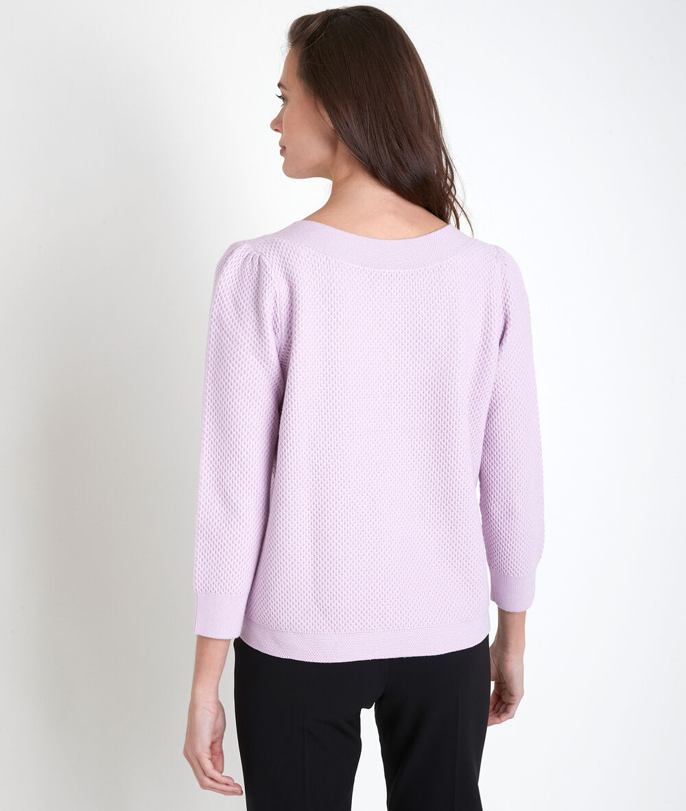 Amore violet decorative knit jumper mauve pâle.