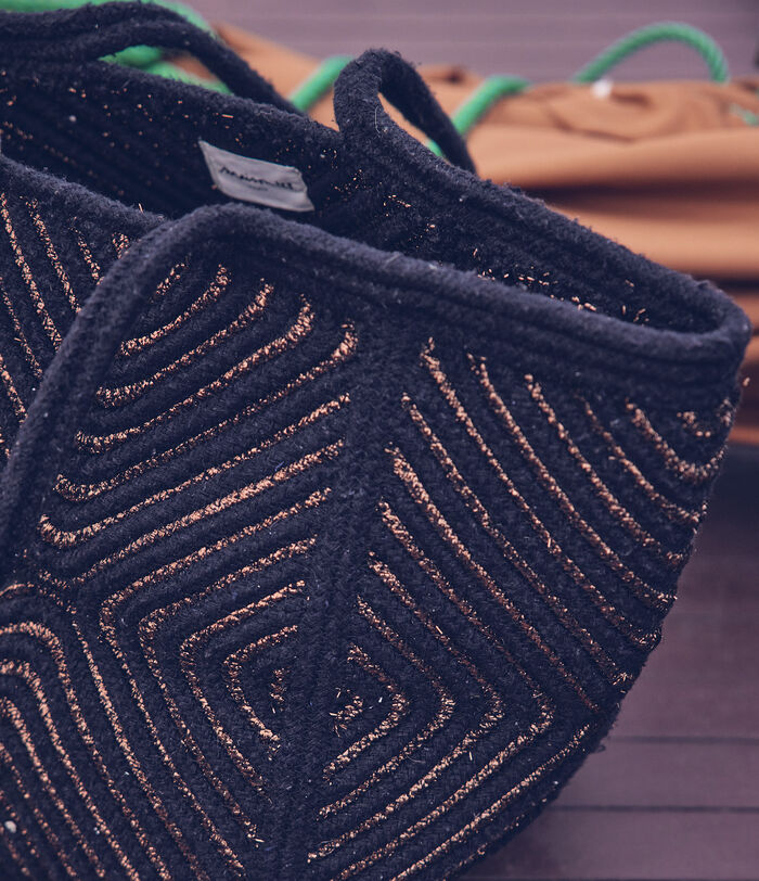 Faust black lurex and cotton Cabas tote PhotoZ | 1-2-3
